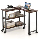 360° Rotating Sofa Side Table with Storage Shelves and Wheels by LJGDeals