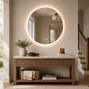 Round Backlit LED BATHROOMS Vanity Mirrors With Dimmable Lights by HAUSVITA