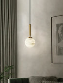 Round Bosso Alabaster Pendant Lamp