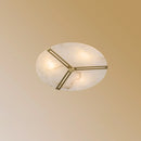Round Copper Alabaster Ceiling Light