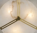Round Copper Alabaster Ceiling Light
