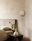 Round Crackle Travertine Wall Lamp