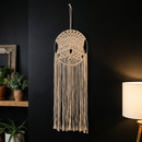 Round Hoop Macrame Bohemian Decor | Decorative Macrame Wall Hanging | 10" x 27.5"