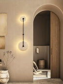 Round Mito Travertine Wall Lamp