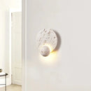 Round Travertine Disc Wall Lamp