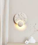 Round Travertine Disc Wall Lamp