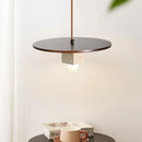 Round Wood Square Travertine Pendant Light