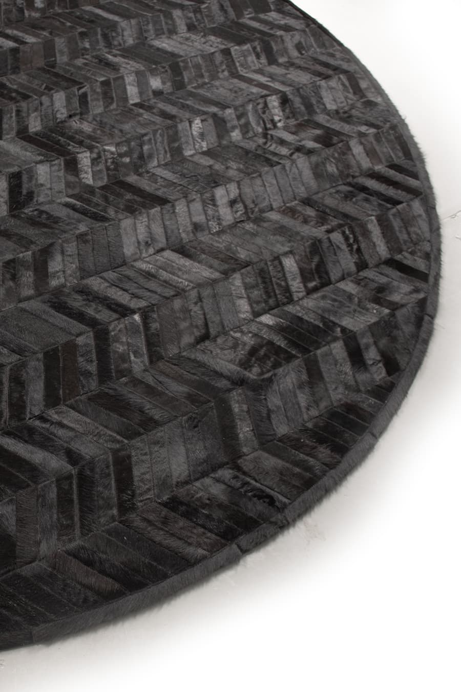 ROUND HERRINGBONE – Large Designer Cowhide Rug, photo 2 of 7