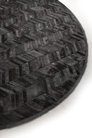 ROUND HERRINGBONE – Large Designer Cowhide Rug