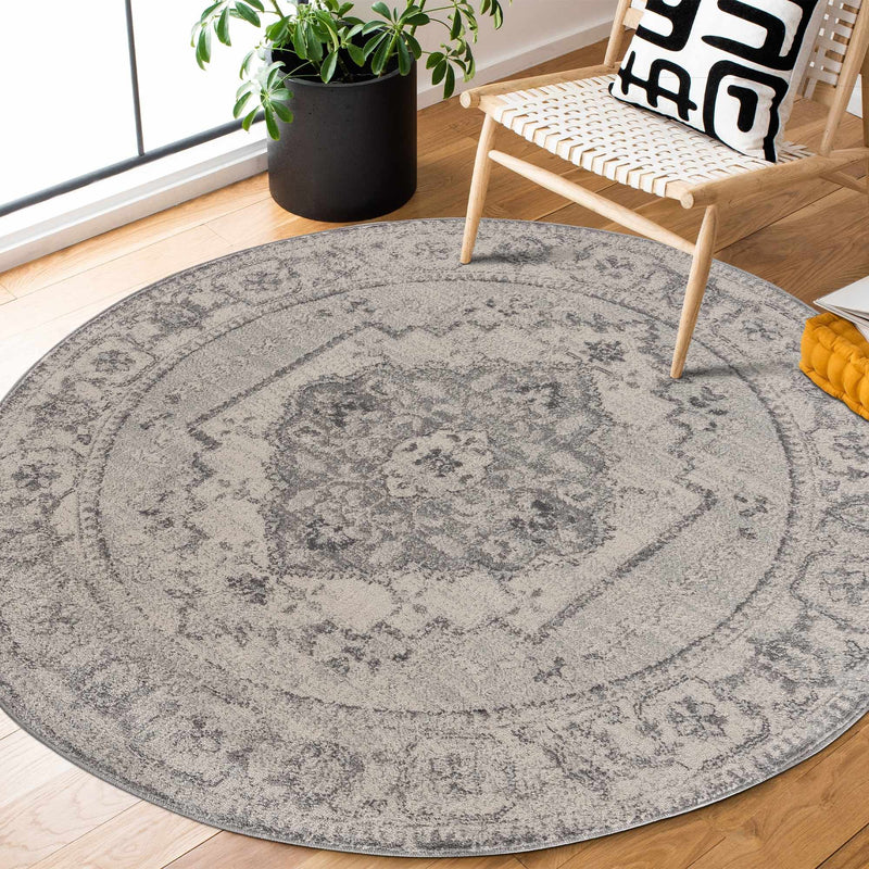 Hauteloom TGS2315 Ivory & Gray Medallion Rug