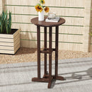 21.5 Inch Round Bar Table Patio HDPE Bar Height Dining Table with Slatted Tabletop by LJGDeals