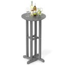 21.5 Inch Round Bar Table Patio HDPE Bar Height Dining Table with Slatted Tabletop