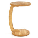 24 Inch Round C-shaped Side Table with Thickened Top and Sturdy Base by LJGDeals