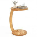 24 Inch Round C-shaped Side Table with Thickened Top and Sturdy Base by LJGDeals