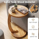 24 Inch Round C-shaped Side Table with Thickened Top and Sturdy Base by LJGDeals