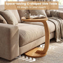 24 Inch Round C-shaped Side Table with Thickened Top and Sturdy Base by LJGDeals