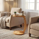 24 Inch Round C-shaped Side Table with Thickened Top and Sturdy Base by DirectDeals
