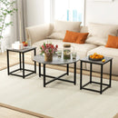 3-Piece Coffee Table Set Round Coffee Table and 2PCS Square End Tables by LJGDeals
