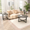 3-Piece Coffee Table Set Round Coffee Table and 2PCS Square End Tables by LJGDeals