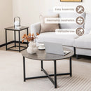 3-Piece Coffee Table Set Round Coffee Table and 2PCS Square End Tables by LJGDeals