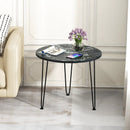 Round Coffee Table with Thickened Tabletop and Metal Tripod Legs by LJGDeals