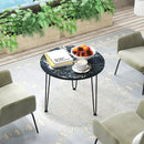 Round Coffee Table with Thickened Tabletop and Metal Tripod Legs by LJGDeals