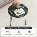 Round Coffee Table with Thickened Tabletop and Metal Tripod Legs by LJGDeals
