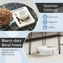 Round Coffee Table with Thickened Tabletop and Metal Tripod Legs by LJGDeals