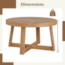 Round Coffee Table for Living Room 30 inch Farmhouse Accent Table with Study Rubber Wood Legs-Yellow by LJGDeals
