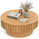 Round Coffee Table with Storage Modern Wooden Drum Coffee Table with Hidden Compartment by LJGDeals