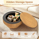 Round Coffee Table with Storage Modern Wooden Drum Coffee Table with Hidden Compartment by LJGDeals