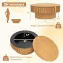 Round Coffee Table with Storage Modern Wooden Drum Coffee Table with Hidden Compartment by LJGDeals