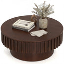 Round Coffee Table with Storage Modern Wooden Drum Coffee Table with Hidden Compartment by LJGDeals
