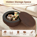 Round Coffee Table with Storage Modern Wooden Drum Coffee Table with Hidden Compartment by LJGDeals