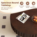 Round Coffee Table with Storage Modern Wooden Drum Coffee Table with Hidden Compartment by LJGDeals