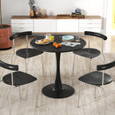 31.5 Inch Round Dining Table with Anti-Slip PP Ring-Black by LJGDeals
