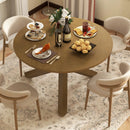 47 Inches Round Dining Table with Solid Acacia Wood Legs for 4-6 Person-Natural by LJGDeals
