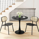 31.5 Inch Round Dining Table with Anti-Slip PP Ring-Black by LJGDeals