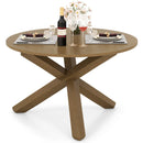 47 Inches Round Dining Table with Solid Acacia Wood Legs for 4-6 Person-Natural by LJGDeals