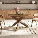 47 Inches Round Dining Table with Solid Acacia Wood Legs for 4-6 Person-Natural by LJGDeals
