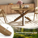47 Inches Round Dining Table with Solid Acacia Wood Legs for 4-6 Person-Natural by LJGDeals