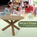 47 Inches Round Dining Table with Solid Acacia Wood Legs for 4-6 Person-Natural by LJGDeals
