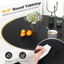 31.5 Inch Round Dining Table with Anti-Slip PP Ring-Black by LJGDeals