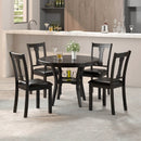 5-Piece Round Dining Table Set Wooden Kitchen Modern Table and 4 Chairs by LJGDeals