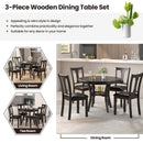 5-Piece Round Dining Table Set Wooden Kitchen Modern Table and 4 Chairs by LJGDeals
