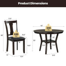 5-Piece Round Dining Table Set Wooden Kitchen Modern Table and 4 Chairs by LJGDeals