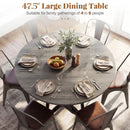 Round Dining Table for 4-6 with Storage Shelf and Metal Legs by LJGDeals