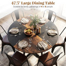 Round Dining Table for 4-6 with Storage Shelf and Metal Legs by LJGDeals