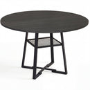 Round Dining Table for 4-6 with Storage Shelf and Metal Legs by DirectDeals