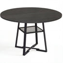 Round Dining Table for 4-6 with Storage Shelf and Metal Legs by LJGDeals